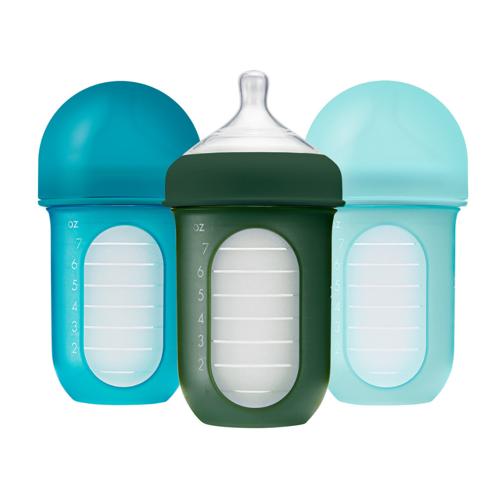 Image of Nursh 3 Pack Blue Medium Flow Bottles 8 oz