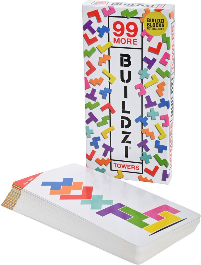 Image of 99 More Buildzi Towers packaging and playing cards